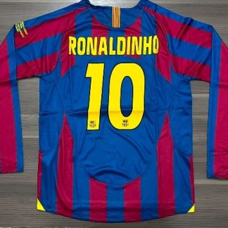 CAMISETA BARCELONA TITULAR RETRO RONALDINHO TALLE (L/XL)
