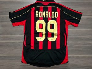 CAMISETA MILÁN TITULAR RETRO RONALDO N99 TALLE (XL)