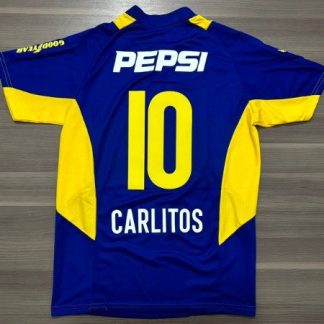 CAMISETA BOCA JUNIORS PEPSI CARLITOS (TALLES L/XXL) RETRO