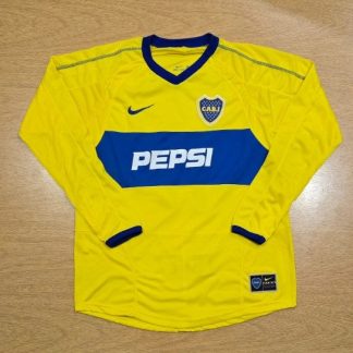 BOCA RETRO AMARILLA TEVEZ 11 MANGA LARGA TALLE S