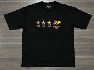 REMERA ARGENTINA MALVINAS NEGRA ESTRELLAS DORADAS TALLE (S/ M/ L/ XXL)