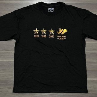 REMERA ARGENTINA MALVINAS NEGRA ESTRELLAS DORADAS TALLE (S/ M/ L/ XXL)