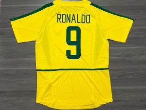 CAMISETA BRASIL TITULAR RETRO RONALDO N9 TALLE (M/L/XL/XXL)
