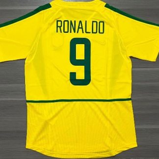 CAMISETA BRASIL TITULAR RETRO RONALDO N9 TALLE (M/L/XL/XXL)