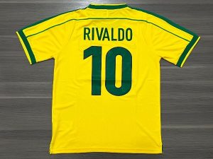 CAMISETA BRASIL TITULAR RETRO RIVALDO N10 TALLE (M/L/XL)