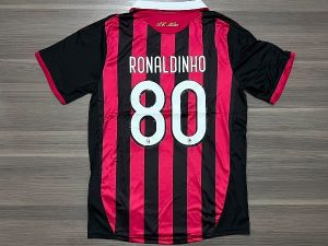 CAMISETA MILÁN TITULAR RETRO RONALDINHO N80 TALLE (M)