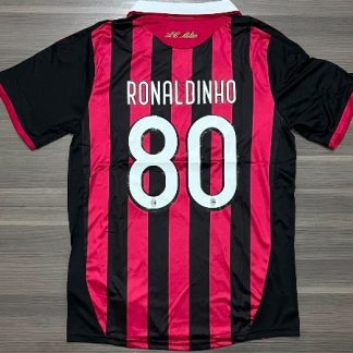 CAMISETA MILÁN TITULAR RETRO RONALDINHO N80 TALLE (M)