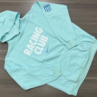 BUZO CAPUCHA RACING CLUB CLARO TALLE M/L/XL